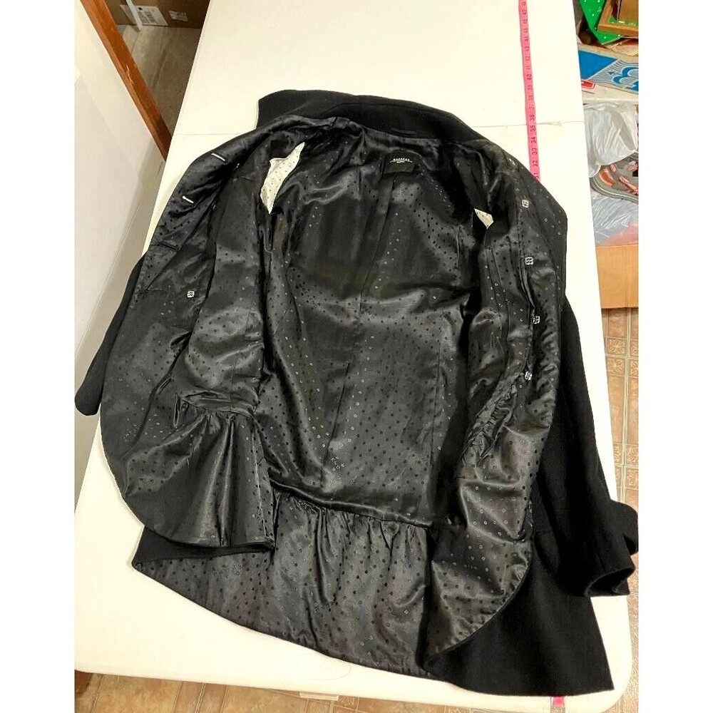 Max Mara Weekend Black Virgin Wool Coat Women's 10 Double Breast Peacoat Ukraine - Picture 9 of 14